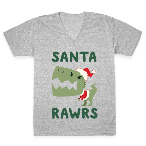 Santa RAWRS! V-Neck Tee Shirt