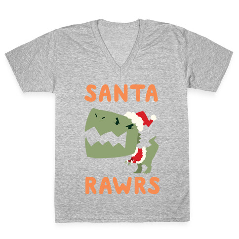 Santa RAWRS! V-Neck Tee Shirt