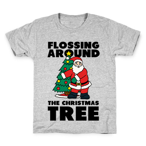 Flossing Around the Christmas Tree Kids T-Shirt