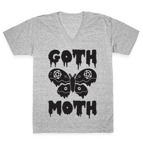 Goth Moth V-Neck Tee Shirt