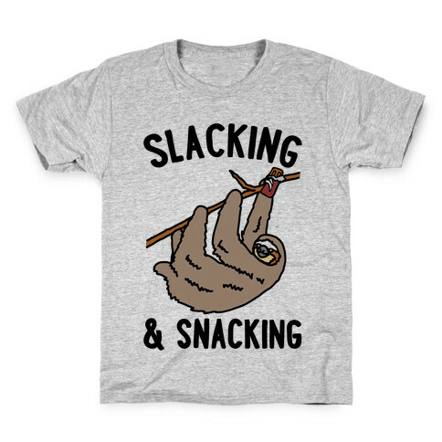Slacking and Snacking Sloth Kids T-Shirt