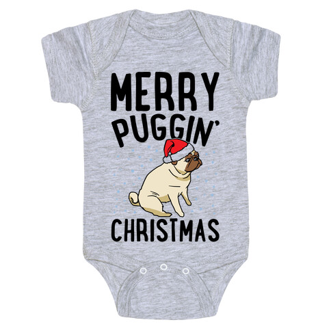 Merry Puggin' Christmas Pug  Baby One-Piece