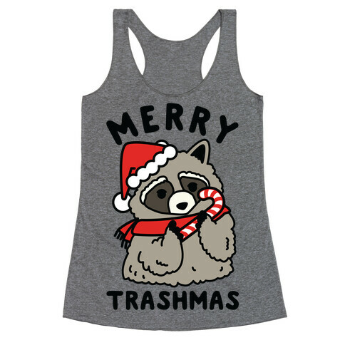 Merry Trashmas Raccoon Racerback Tank Top