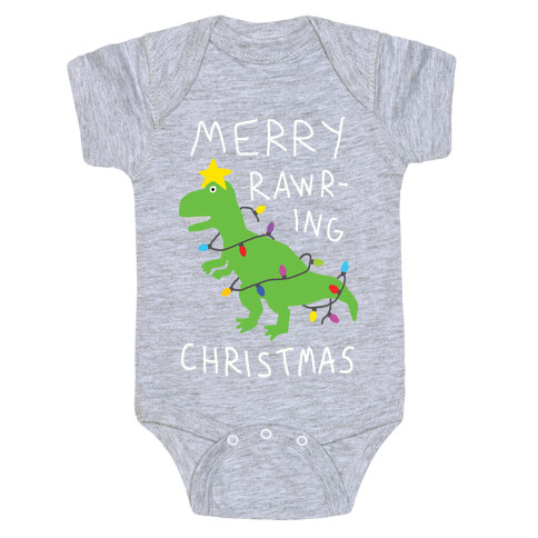 Merry Rawring Christmas Dinosaur Baby One-Piece