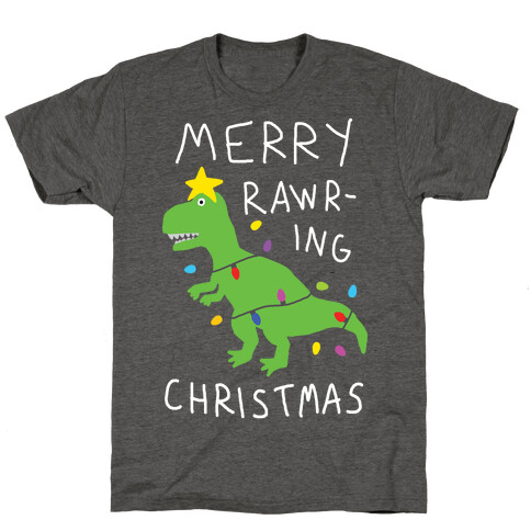 Merry Rawring Christmas Dinosaur T-Shirt