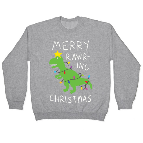 Merry Rawring Christmas Dinosaur Pullover