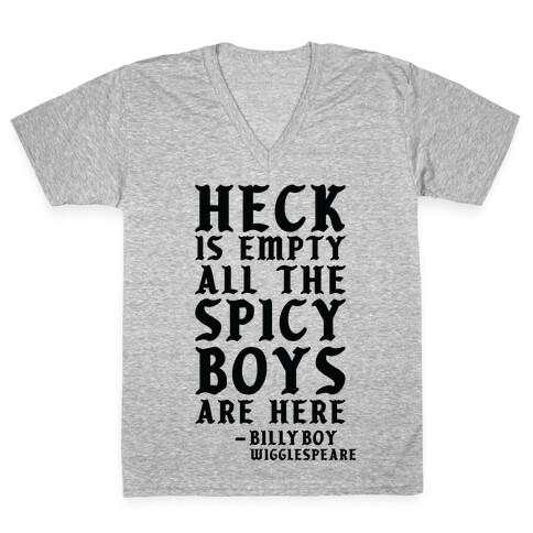 Heck is Empty All the Spicy Boys are Here V-Neck Tee Shirt