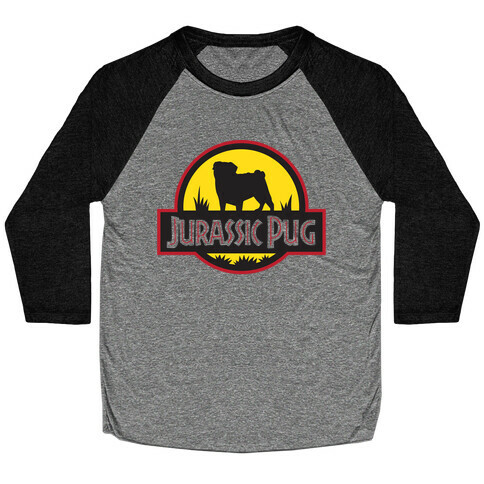 Jurassic Pug Baseball Tee