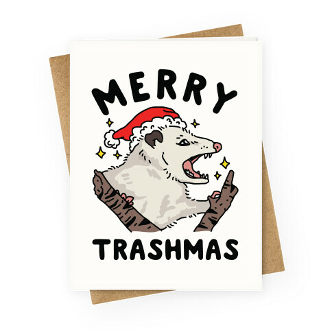 Merry Trashmas Opossum Greeting Card