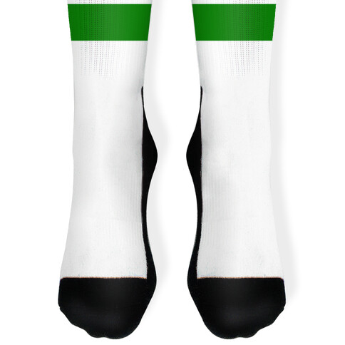 Green Striped Socks | White