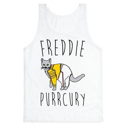 Freddie Purrcury Cat Parody Tank Top