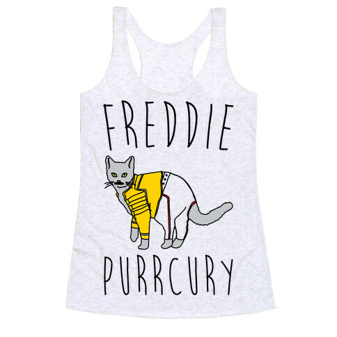 Freddie Purrcury Cat Parody Racerback Tank Top