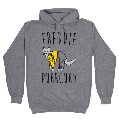 Freddie Purrcury Cat Parody Hooded Sweatshirt