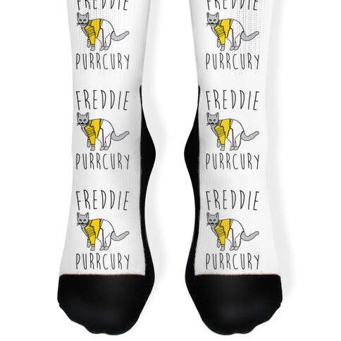 Freddie Purrcury Cat Parody Sock