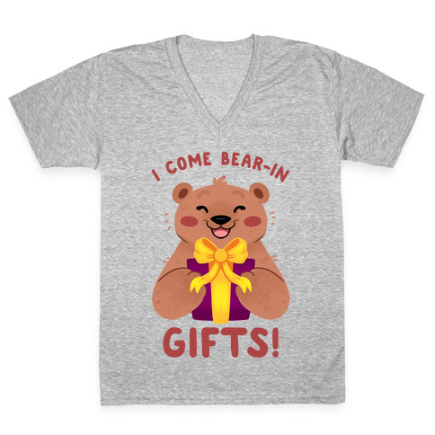 I come Bear-in Gifts! V-Neck Tee Shirt