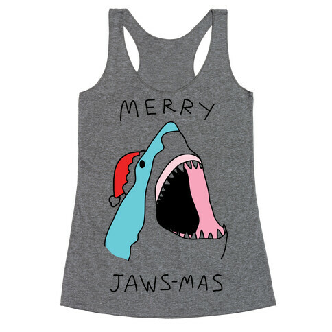 Merry Jaws-mas Christmas Racerback Tank Top