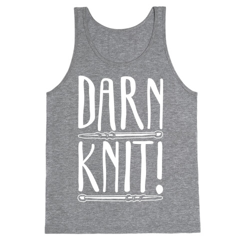 Darn Knit White Print Tank Top