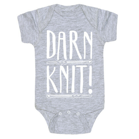 Darn Knit White Print Baby One-Piece