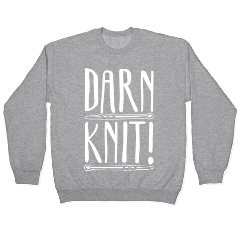 Darn Knit White Print Pullover