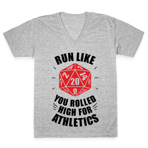 Run Like You Rolled High For Athletics V-Neck Tee Shirt