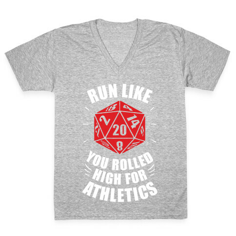 Run Like You Rolled High For Athletics V-Neck Tee Shirt