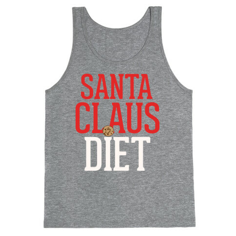 Santa Claus Diet Parody White Print Tank Top