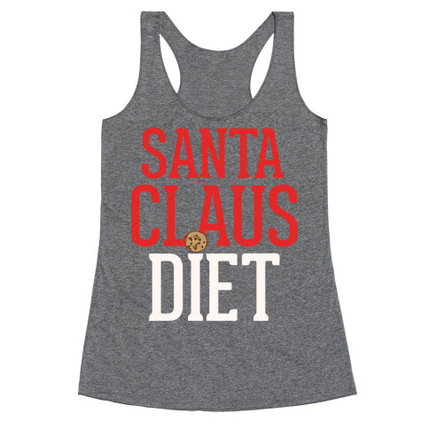 Santa Claus Diet Parody White Print Racerback Tank Top