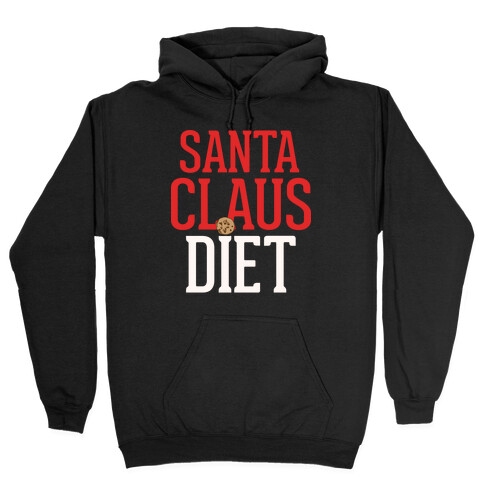 Santa Claus Diet Parody White Print Hooded Sweatshirt