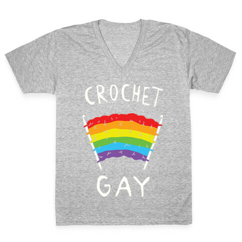 Crochet Gay V-Neck Tee Shirt