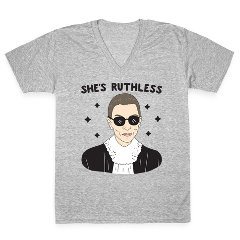 She's Ruthless RBG V-Neck Tee Shirt