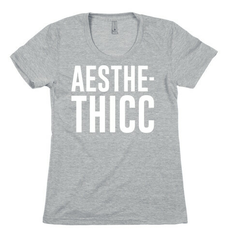 Aesthethicc Parody White Print Womens T-Shirt