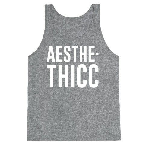 Aesthethicc Parody White Print Tank Top