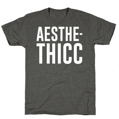 Aesthethicc Parody White Print T-Shirt