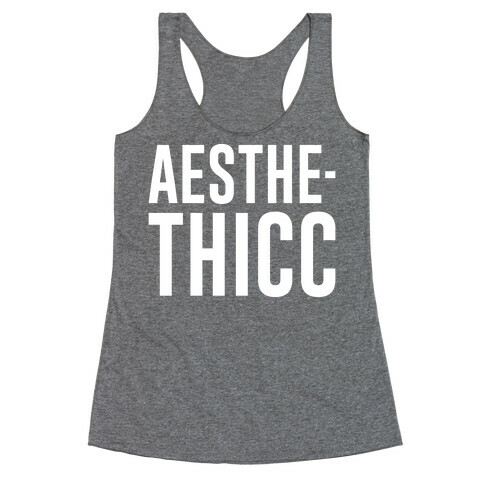 Aesthethicc Parody White Print Racerback Tank Top