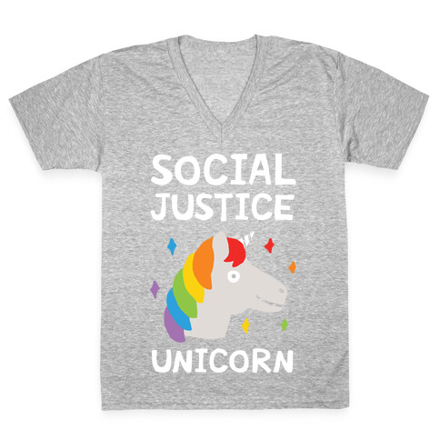 Social Justice Unicorn V-Neck Tee Shirt