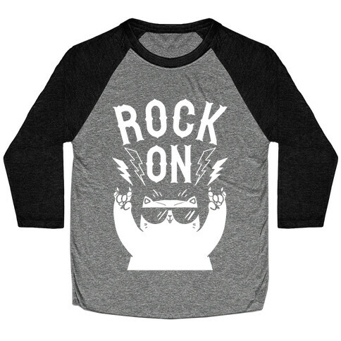 Rock On Cat Baseball Tee