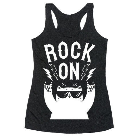 Rock On Cat Racerback Tank Top