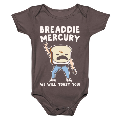 Breaddie Mercury Parody White Print Baby One-Piece