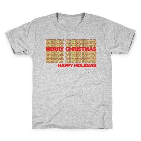 Merry Christmas Thank You Bag Parody White Print Kids T-Shirt