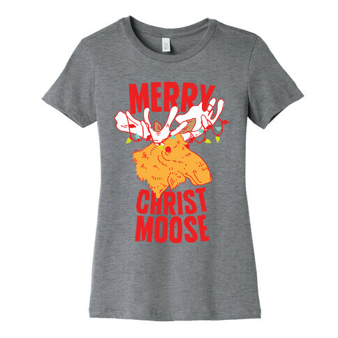 Merry Christ-Moose Womens T-Shirt