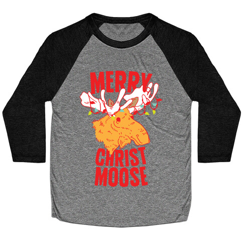Merry Christ-Moose Baseball Tee