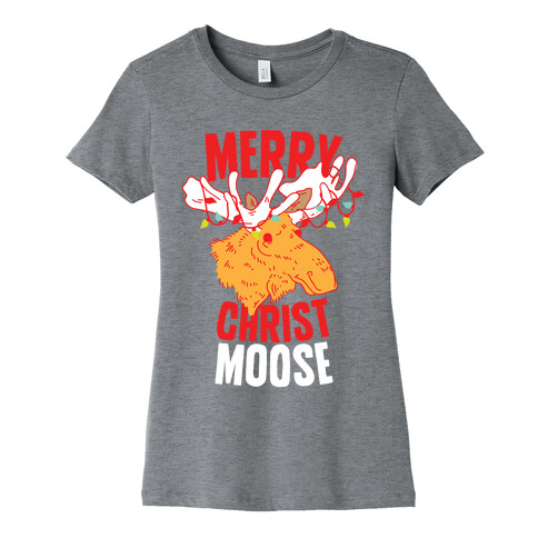 Merry Christ-Moose Womens T-Shirt