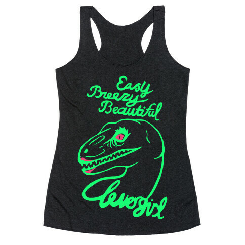 Easy Breezy Beautiful, Clever Girl Velociraptor Racerback Tank Top