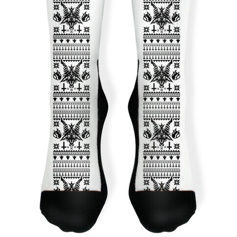 Baphomet Ugly Christmas Sweater Sock
