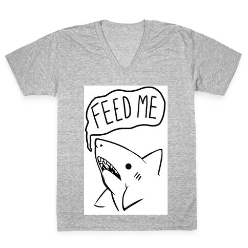 Feed Me Shark V-Neck Tee Shirt