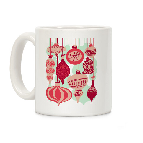 Red Holiday Ornament Pattern Coffee Mug