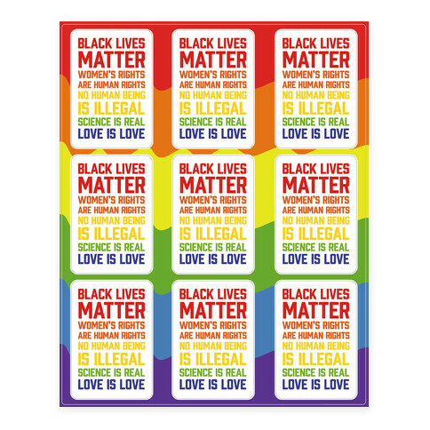 Black Lives Matter List Stickers and Decal Sheet