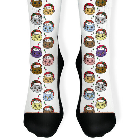 Cute Santa Owl Pattern Sock