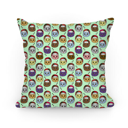 Cute Santa Owl Pattern Pillow