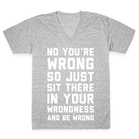 No You're Wrong So Just Sit There In Your Wrongness And Be Wrong V-Neck Tee Shirt